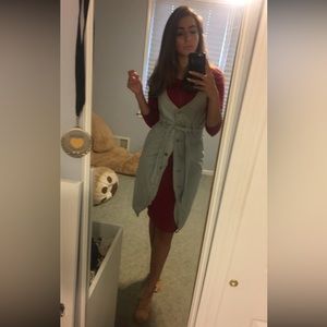 Denim dress with double strap
